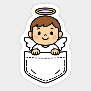 Cute Angel Pocket Pal Funny Religious Christmas Holiday Sticker